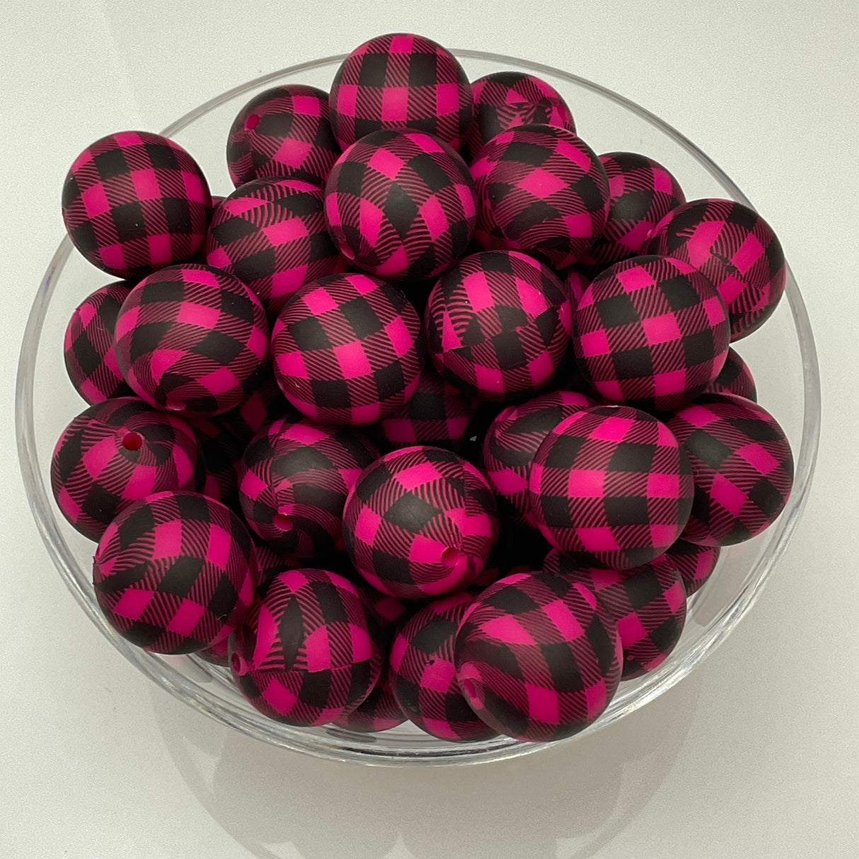 Fuchsia Lumber Luxe 19mm Print Silicone Bead