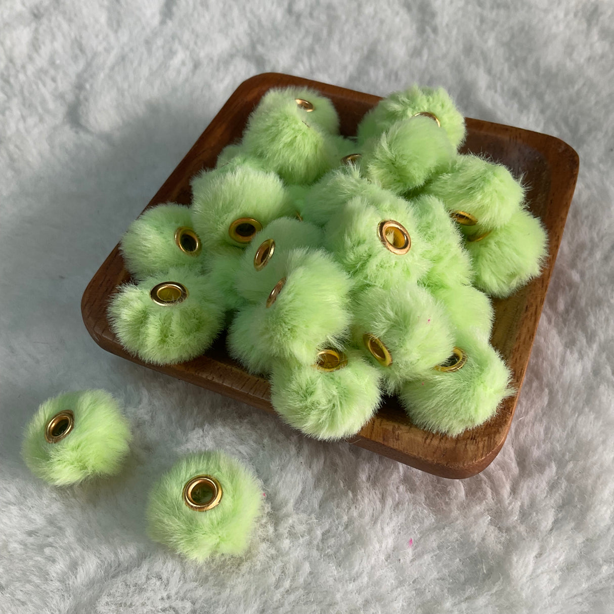 Lime Green Fuzzy Bead 20mm