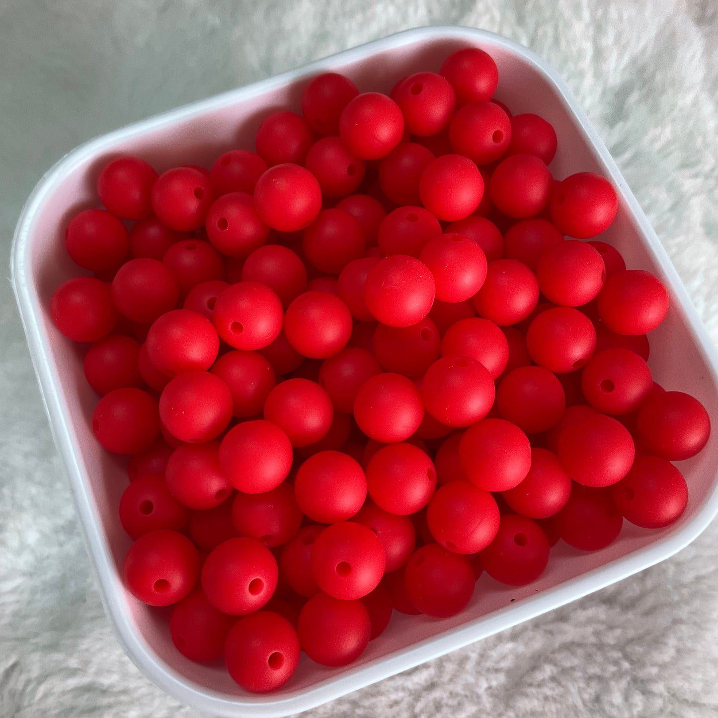 Scarlet 9mm Solid Silicone Beads