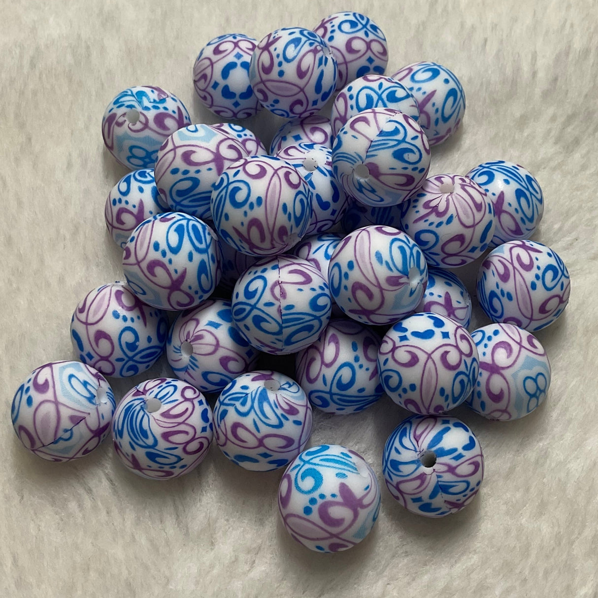 Paisley Doodles 15mm Silicone Bead