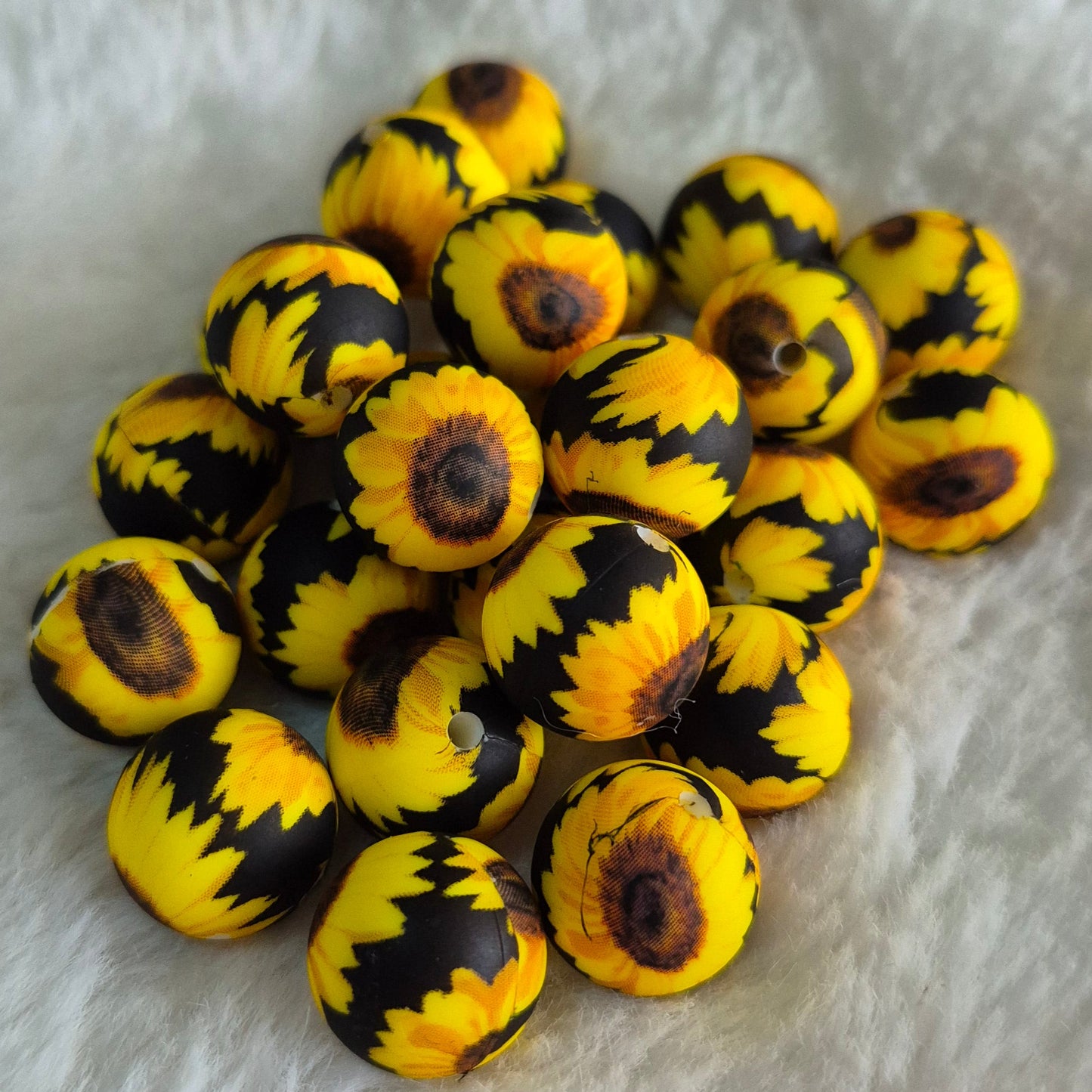 Sunflower Nights 15mm Silicone Bead