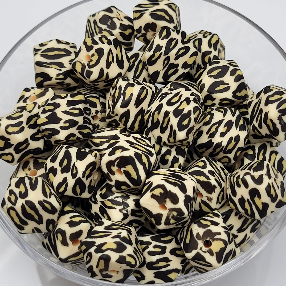 Jungle Glam 14mm Hexagon Printed Silicone Bead