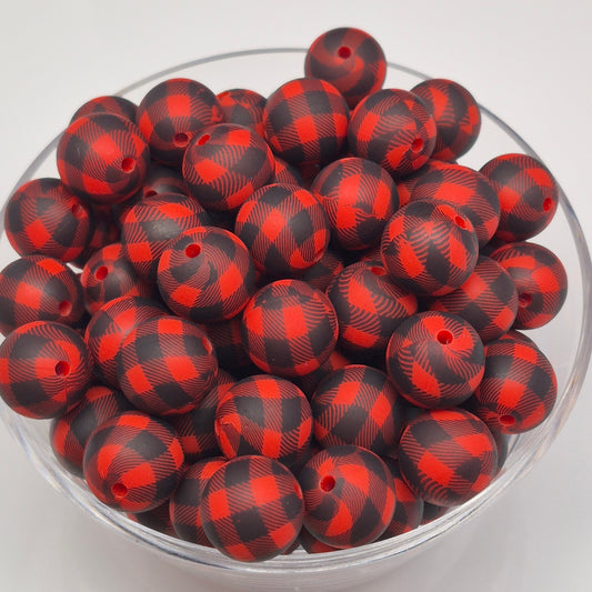 Red Lumber Luxe 15mm Silicone Bead