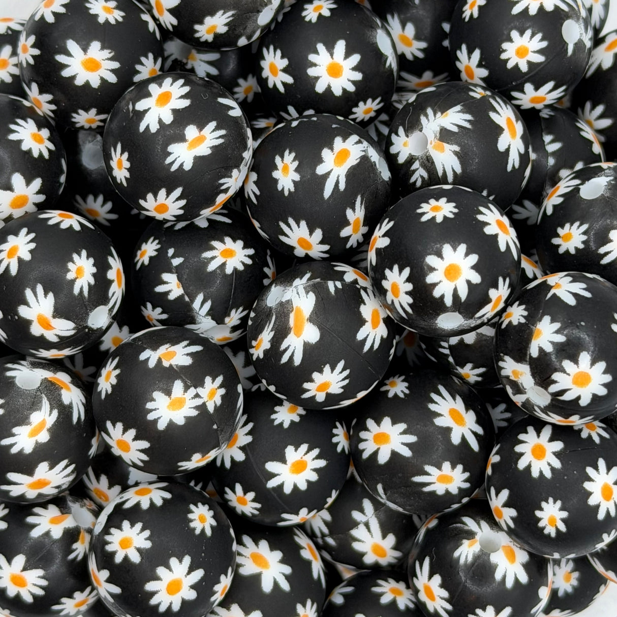 Petals After Dark 15mm Silicone Bead