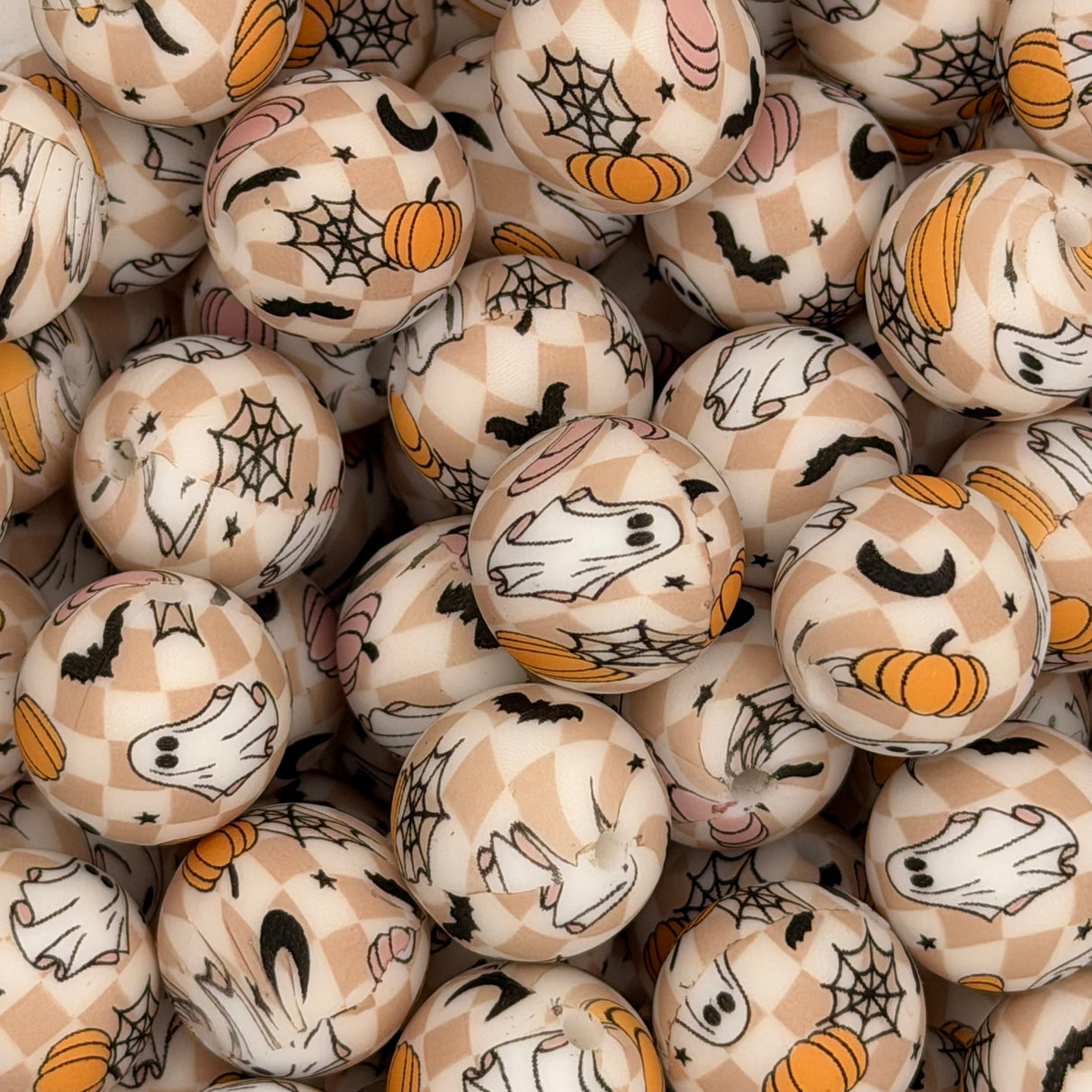 Halloween CheckUp 15mm Silicone Bead