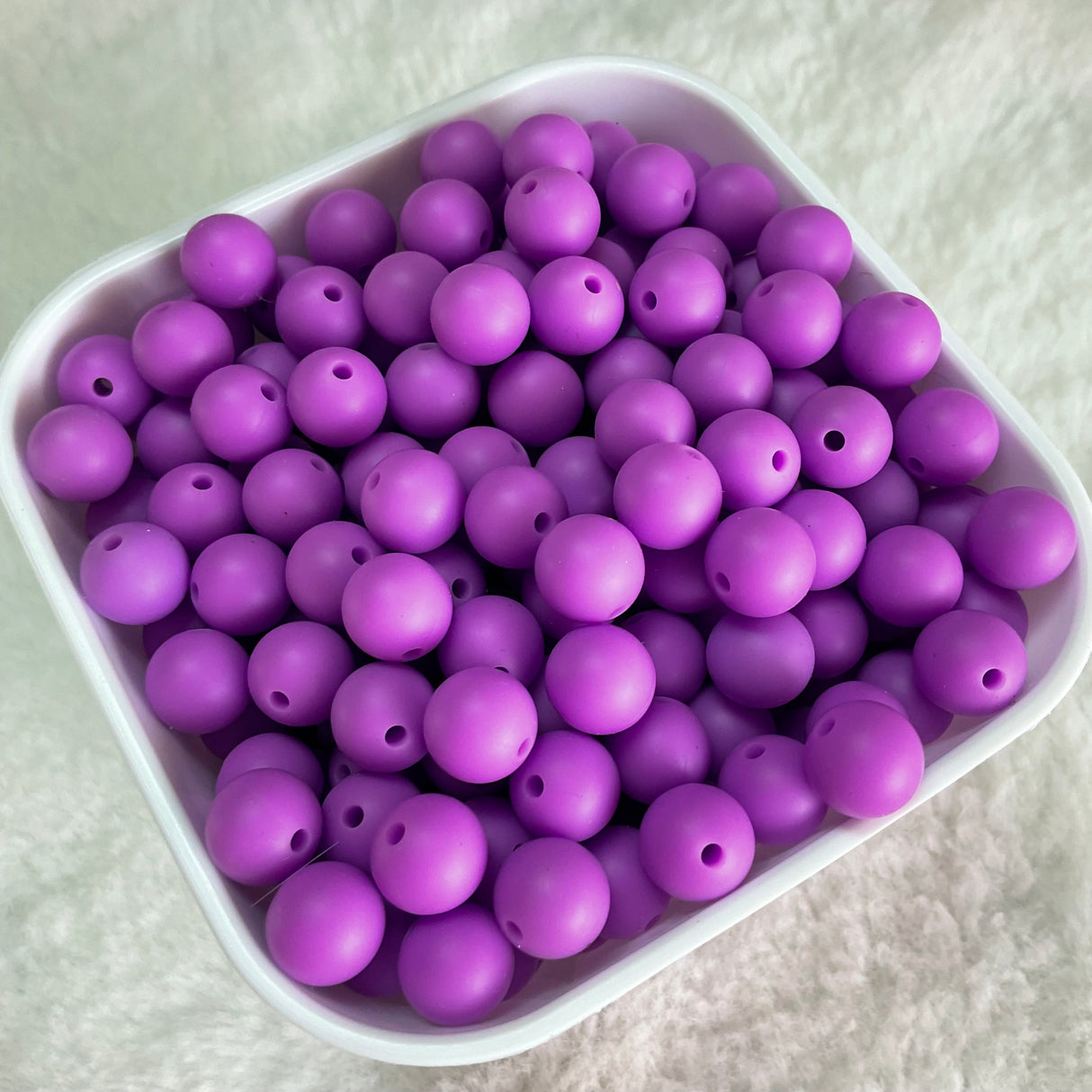 Lavender 9mm Solid Silicone Beads