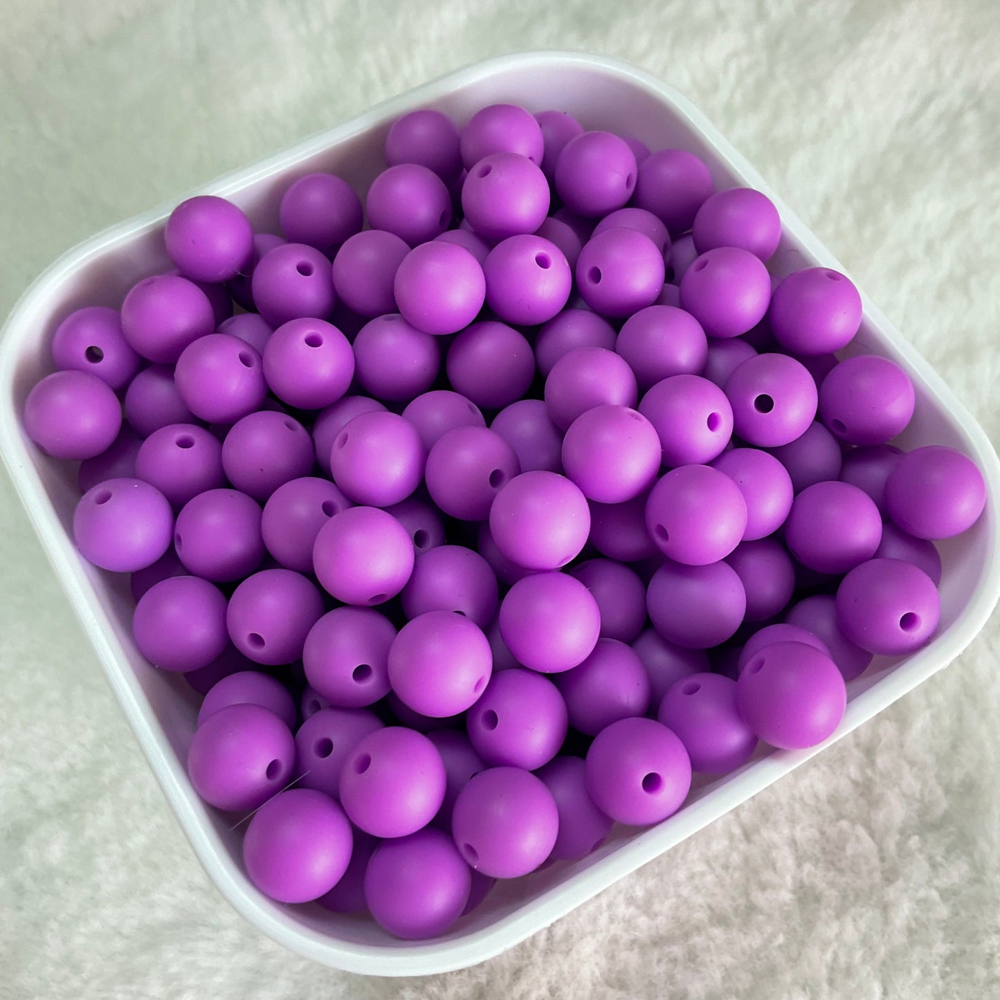 Lavender 9mm Solid Silicone Beads