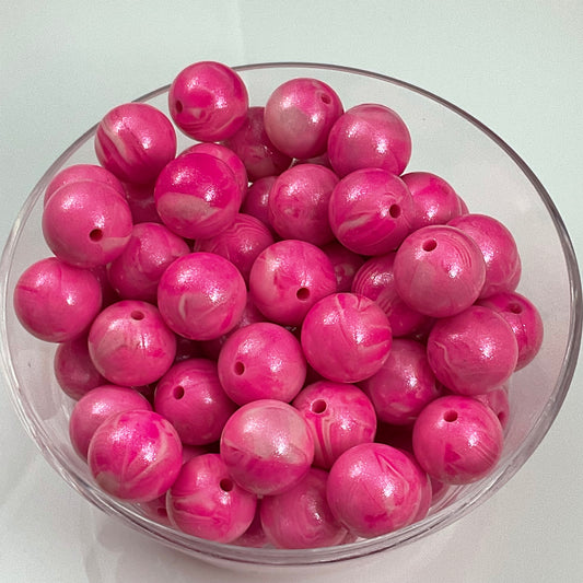 Pink Sea Salt Glitz Chameleon 15mm Silicone Beads