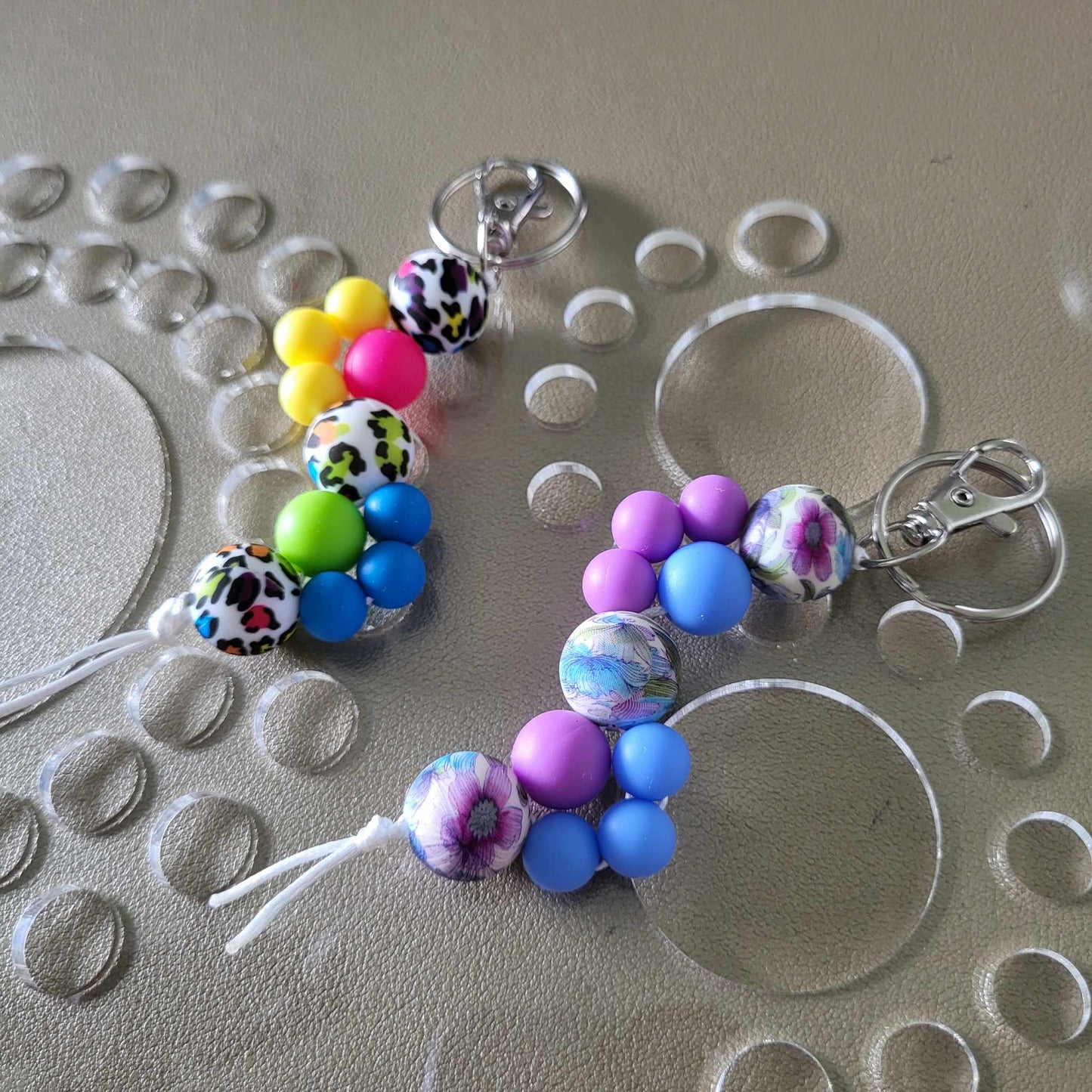 Custom Small Bead Double Wave Keychain- Live Creation Event!