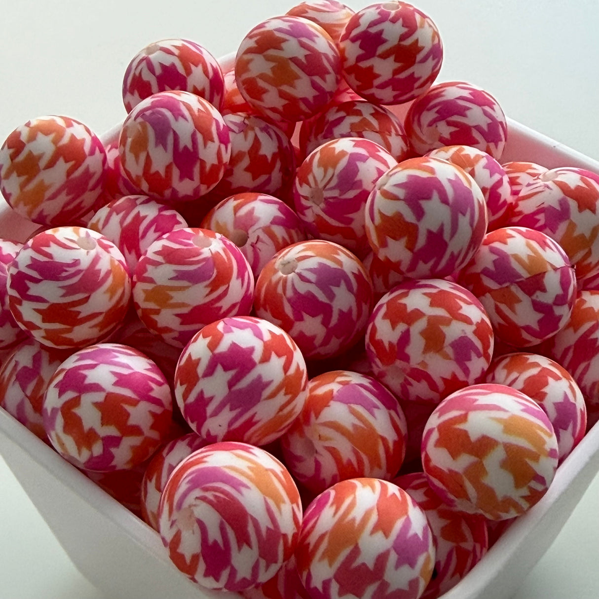 Sunkissed Houndstooth 15mm Silicone Bead