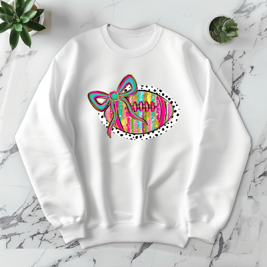 Painted Football with Bow -DTF Transfer Print