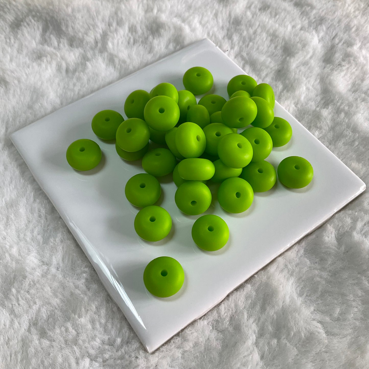 Lime Green Abacus Bead 14*8mm