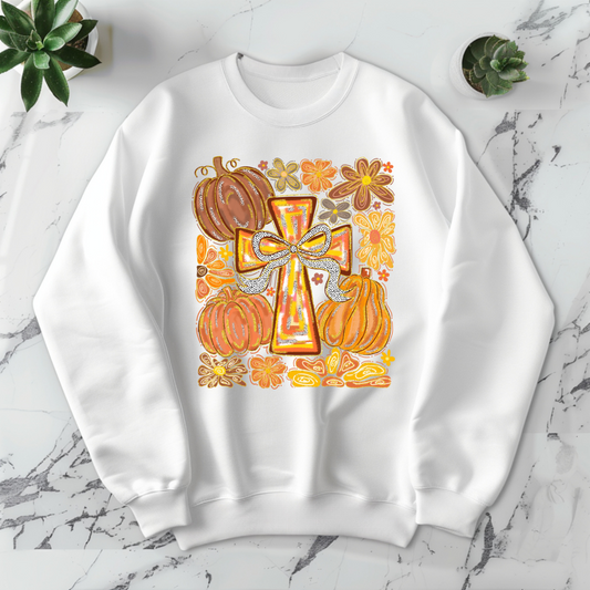 Fall Cross with Bow -DTF Transfer Print
