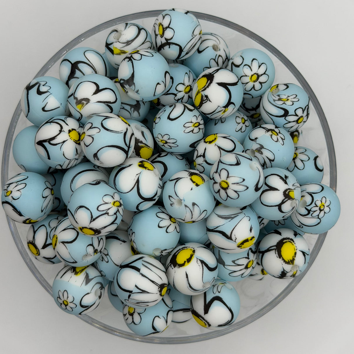 Daisy Doodle 15mm Silicone Bead