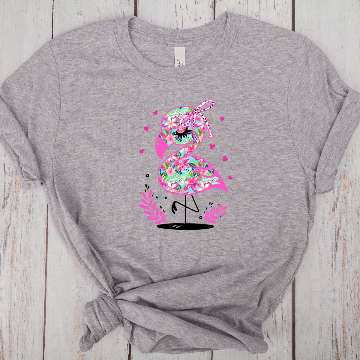 Flamingo with Bow -DTF Transfer Print