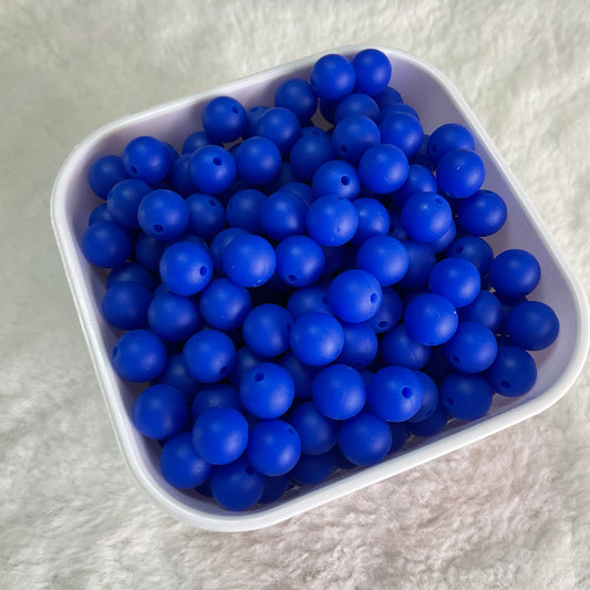 Royal Blue 9mm Solid Silicone Beads