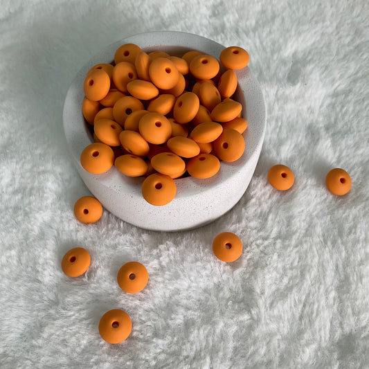 Marigold Lentil 12mm*7mm Solid Silicone Beads