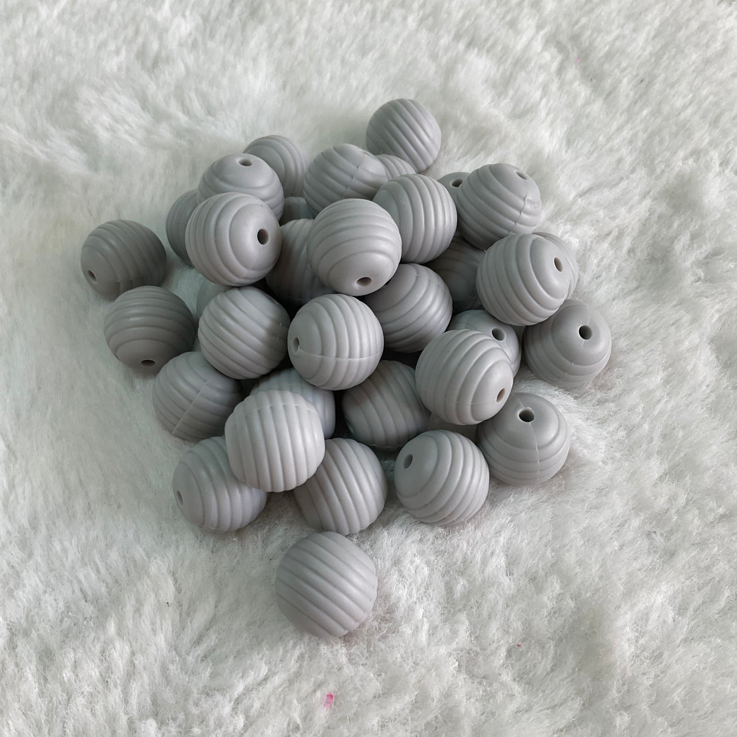 Cloudy Day Honeycomb 15mm Silicone Bead