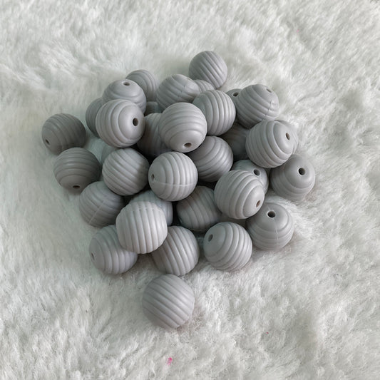 Cloudy Day Honeycomb 15mm Silicone Bead