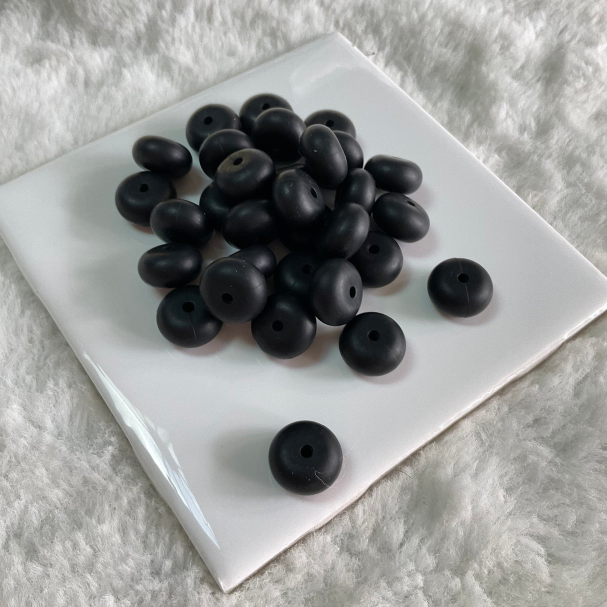 Black Abacus Bead 14mm*8mm