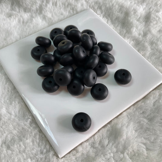 Black Abacus Bead 14mm*8mm