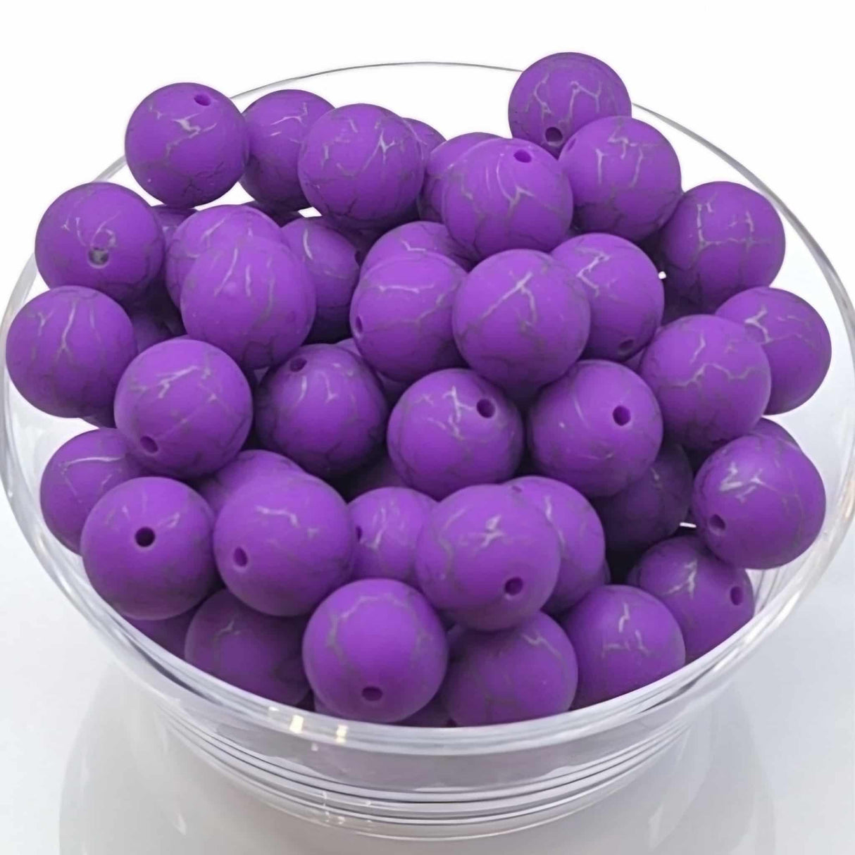 Electric Purple 15mm Silicone Bead