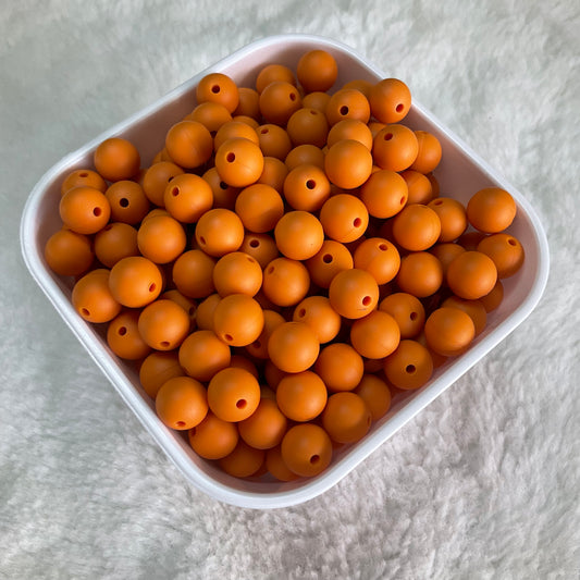 Marigold 9mm Solid Silicone Beads