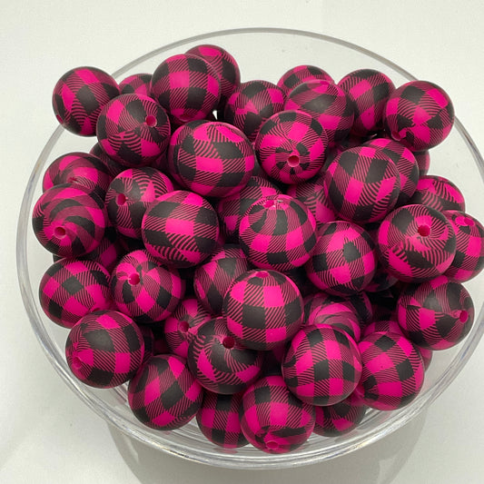 Fuchsia Lumber Luxe 15mm Silicone Bead