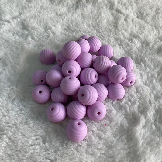 Foxglove Purple Honeycomb 15mm Silicone Bead