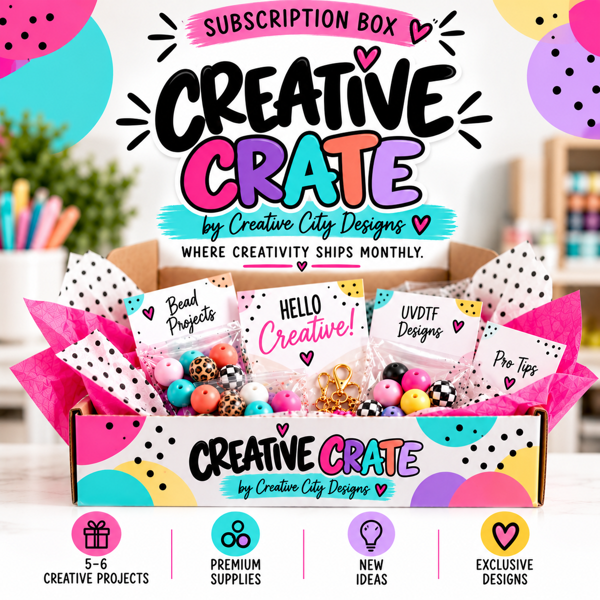 Creative Crates - Monthly Subscription Boxes *PURCHASE SEPARATELY* - Will ship on the 17th of the month!