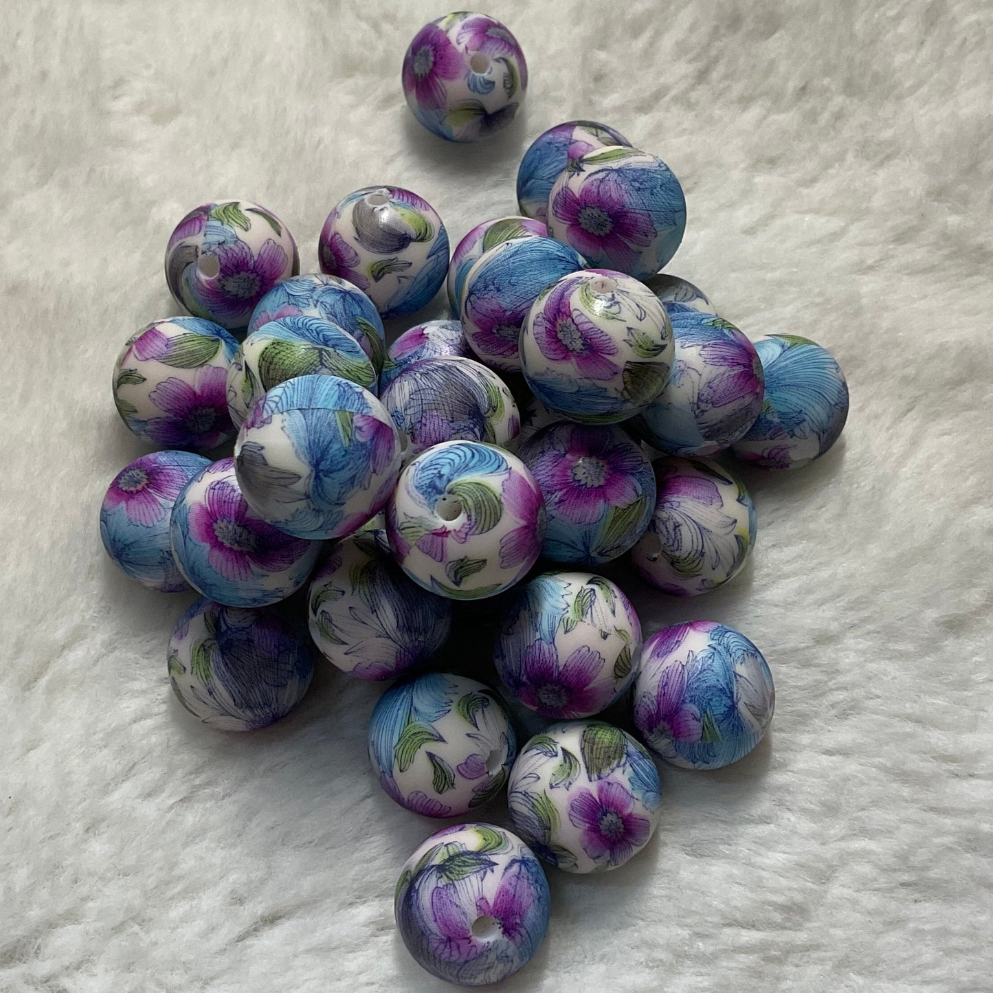 Whimsical Petals 15mm Silicone Bead