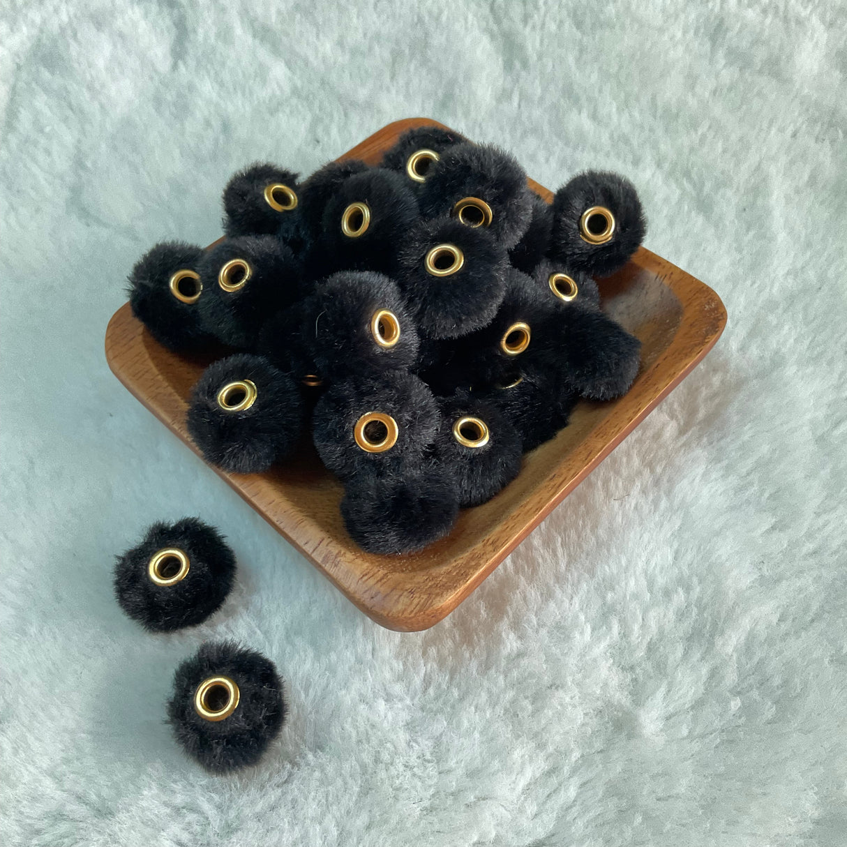 Black Fuzzy Bead 20mm