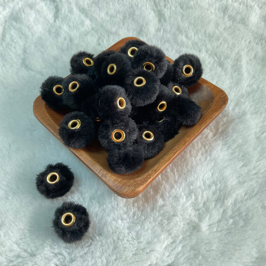 Black Fuzzy Bead 20mm