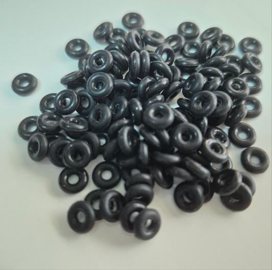Black 2mm x 6mm Silicone Spacers -1 gram of Spacers