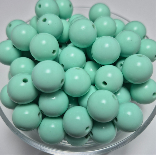Mint Liquid 15mm Solid Silicone Beads