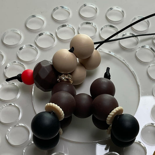 Reindeer Ornament Bead Bundle - Dark Chocolate Body with faceted Geo