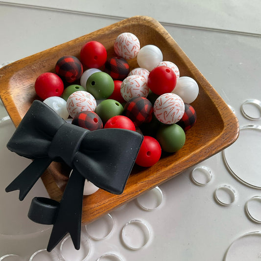 Candy Cane Lane/Lumber Luxe Red/Black Bow Bundle