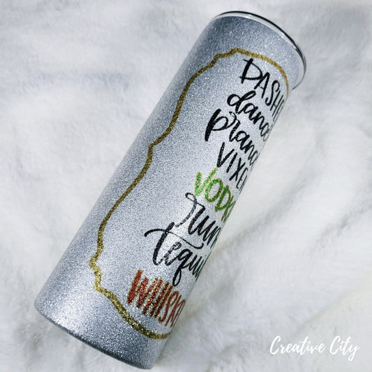 Reindeer Names: Stainless Steel Sublimation 20oz Tumbler