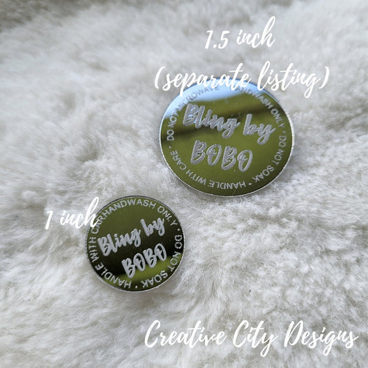 1 inch Care Instruction Custom Mirrored Acrylic Tumbler Tags