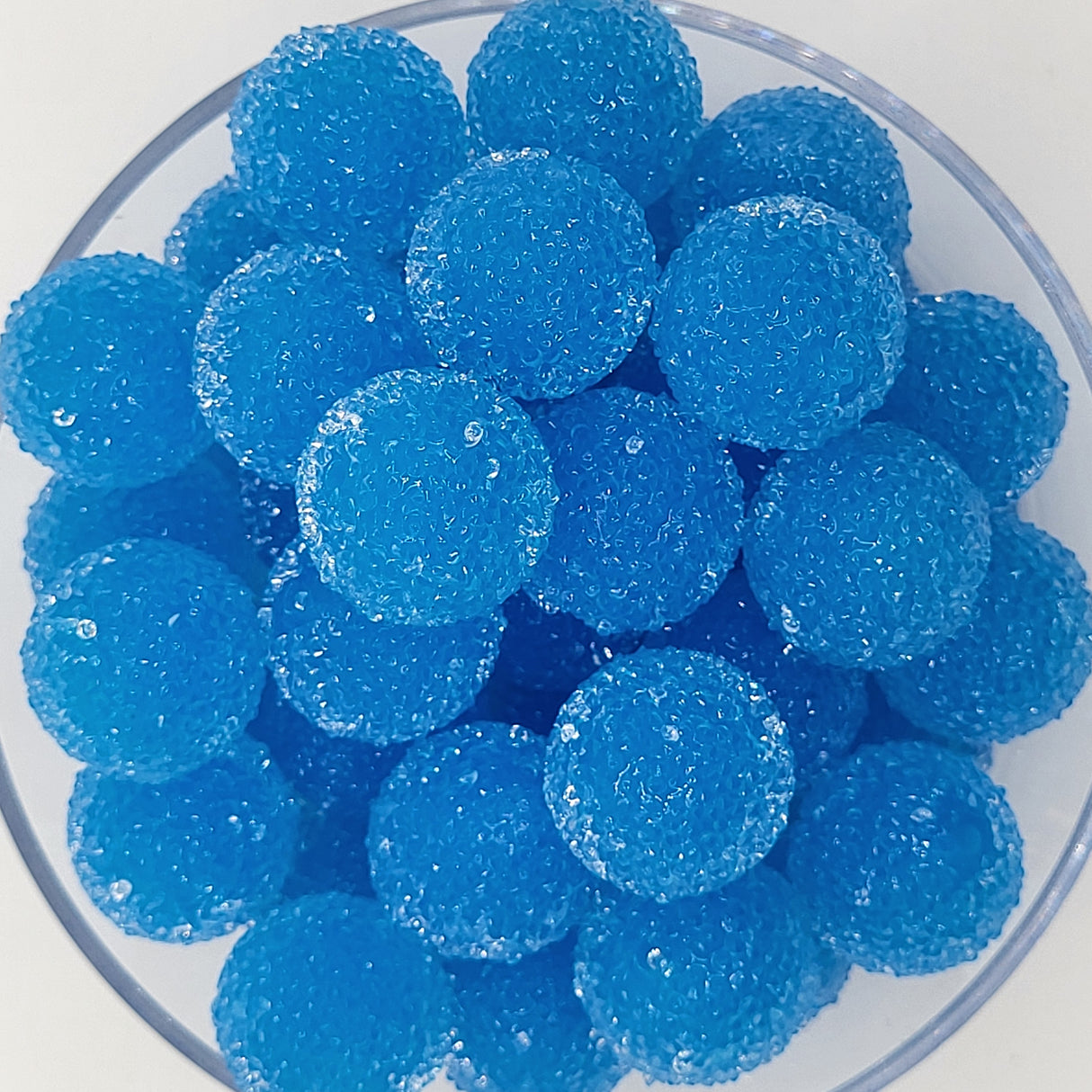 Blue Raspberry Splash Gumdrop 20mm Sugar ACRYLIC Beads