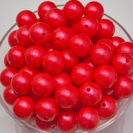 Spicy Lobster Glitz Chameleon 15mm Silicone Beads