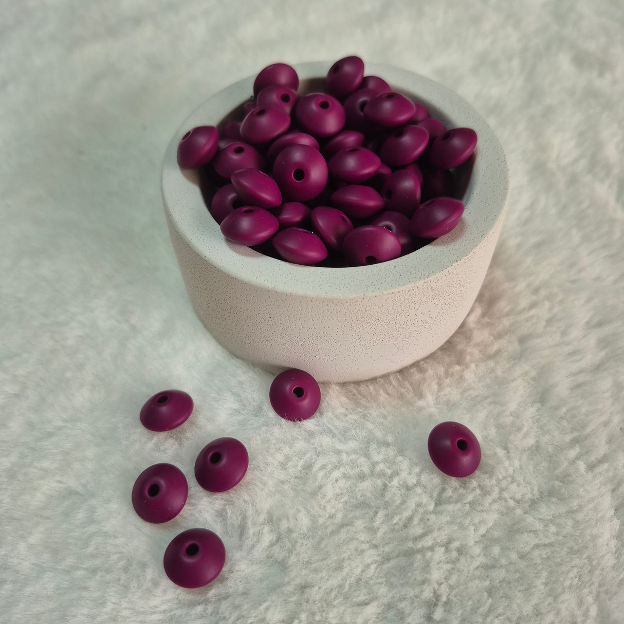 Napa Lentil 12mm*7mm Solid Silicone Beads