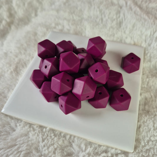 Napa 14mm Hexagon Solid Silicone Beads
