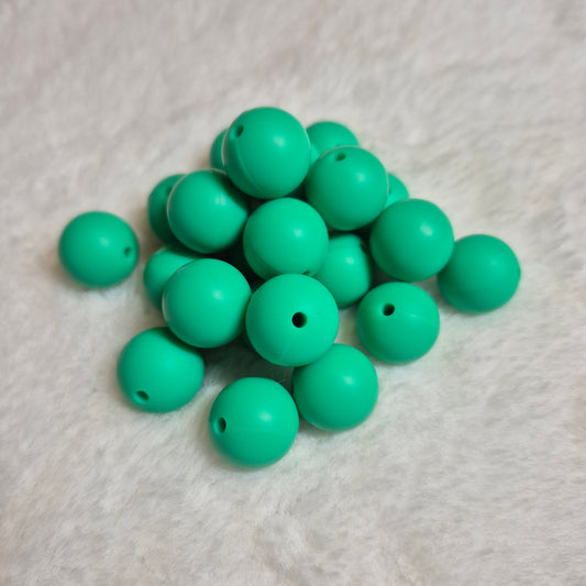 Bright Green 15mm Solid Silicone Bead