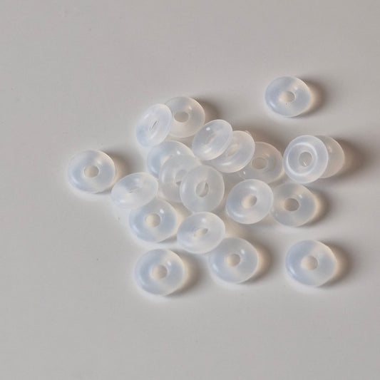 Frosted 2mm x 6mm Silicone Spacers -1 gram of Spacers