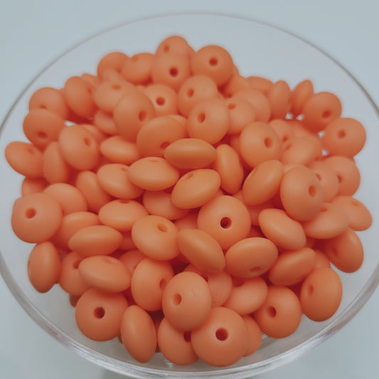 Yam Lentil 12mm*7mm Solid Silicone Beads