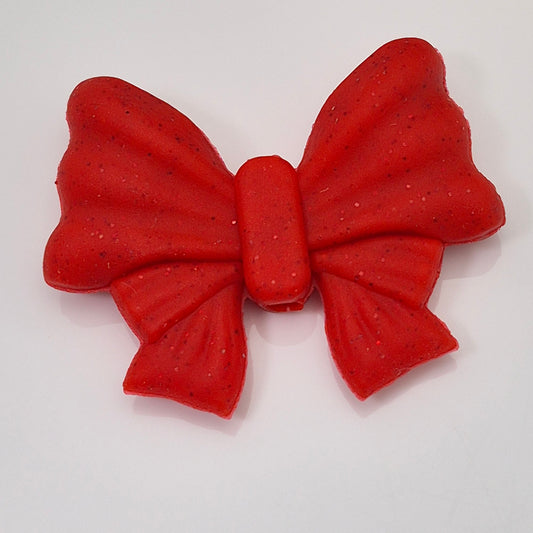 Red Solid Bows with a Bit of Glitter -  3d Focal