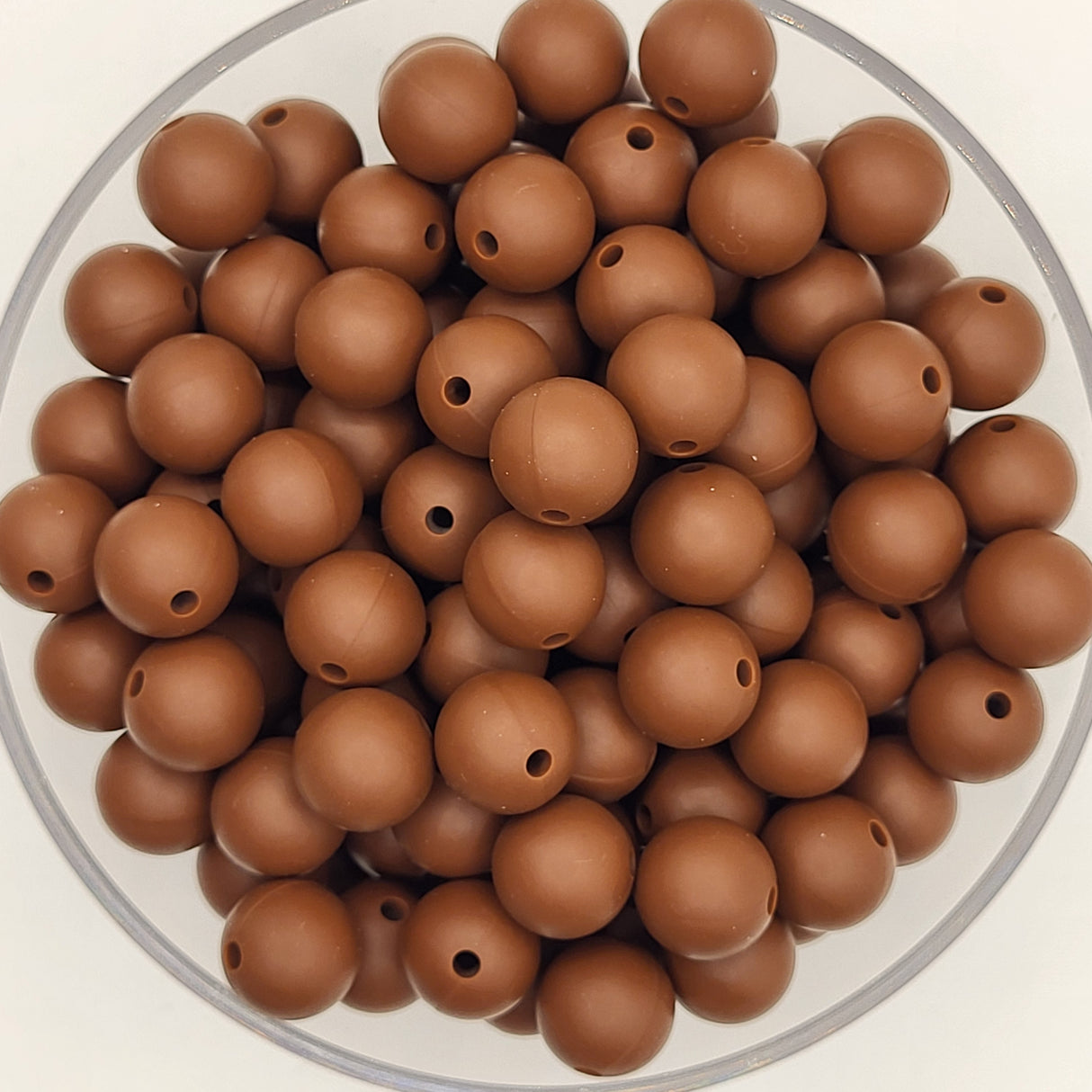 Brownie Batter 12mm Solid Silicone Beads