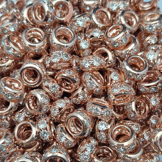 Rose Gold Wide Hole Metal Spacers 10mm