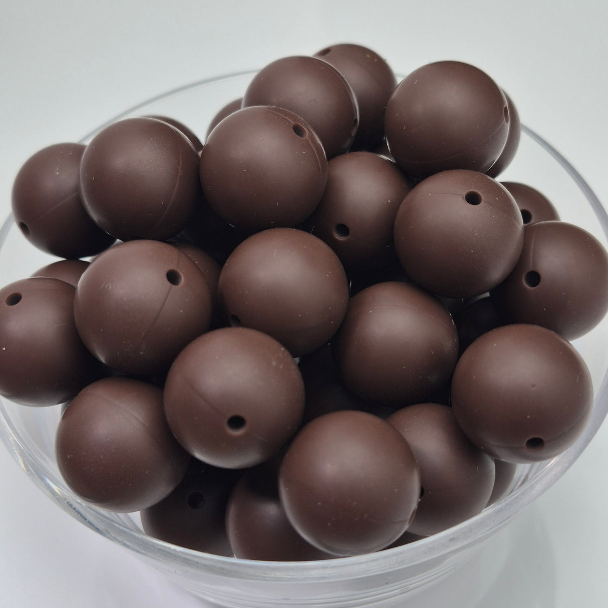 Dark Chocolate 19mm Solid Silicone Bead